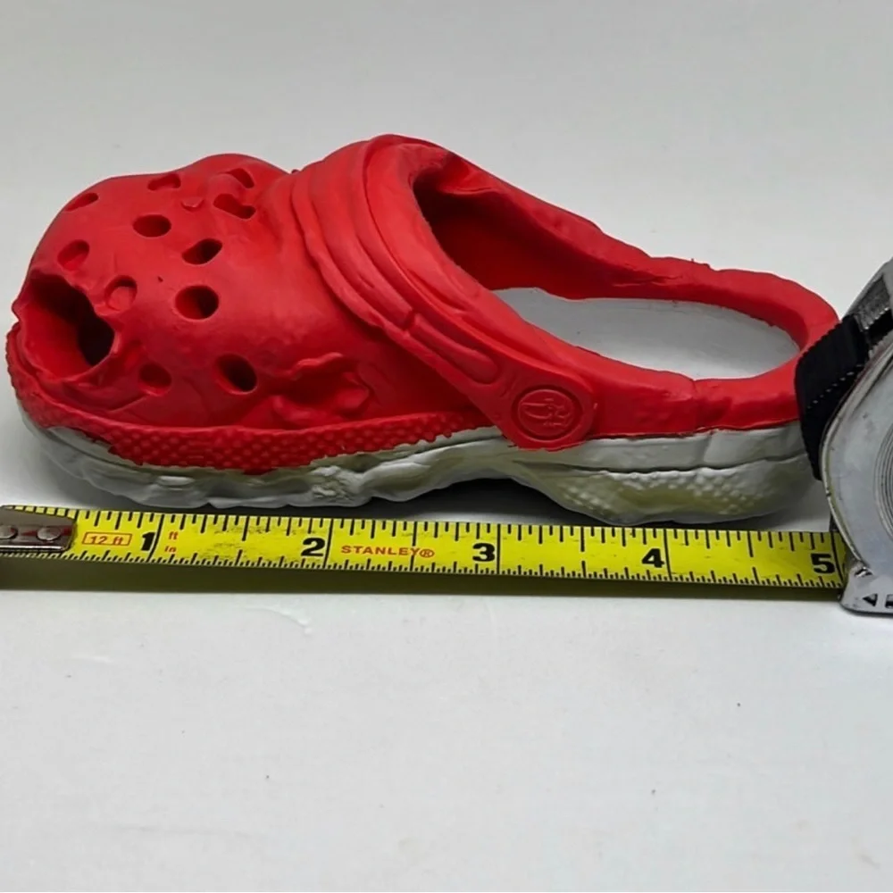 Red Natural Rubber Dog Chew Toy Slipper |‎ Treat Dispenser | 5x2 in